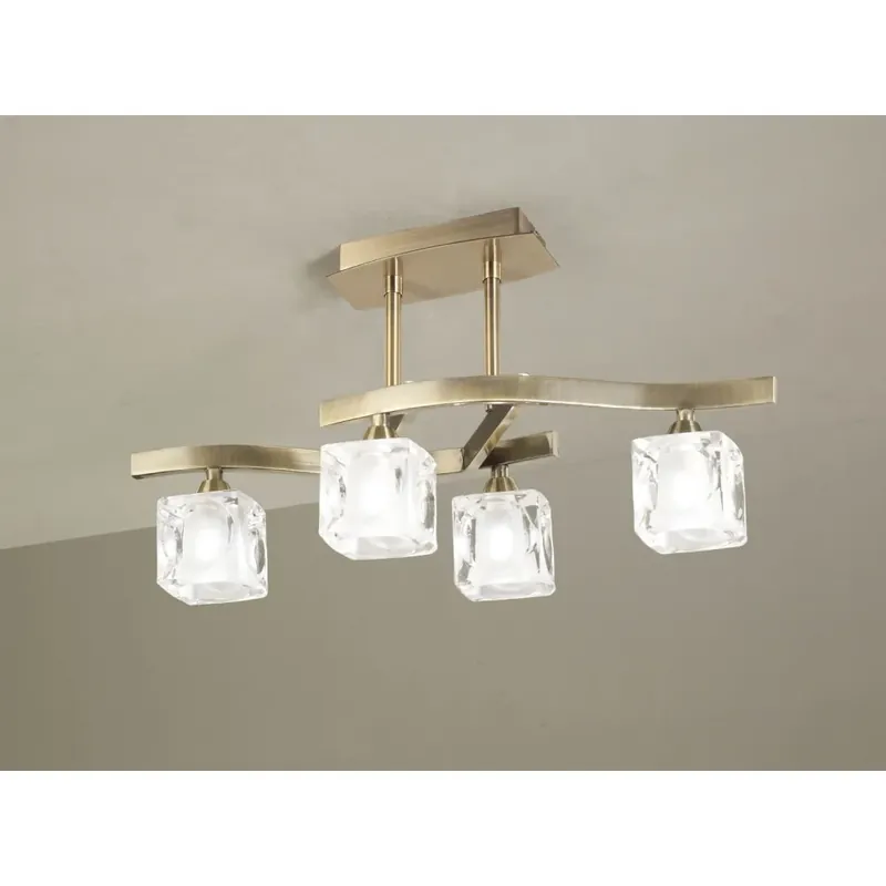 Mantra CUADRAX Plafondlamp Messing, 4-lichts Nieuw Model