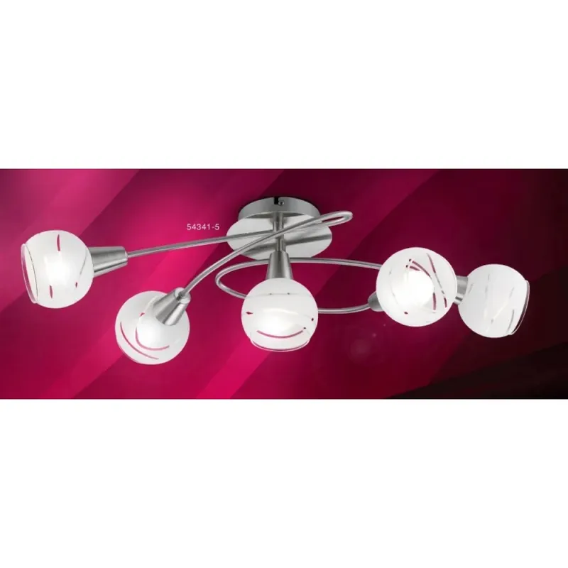 Exclusief Globo ELLIOTT Plafondlamp Nikkel mat, 5-lichts