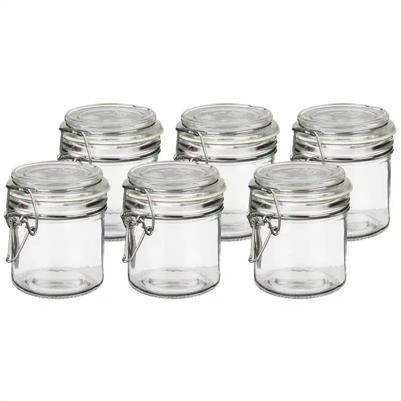 Vivalto Voorraadpotten/bewaarpotten - 6x - Tarro - 250 ml - glas - beugelsluiting - D11 x H10 cm - Voorraadpot Authentiek