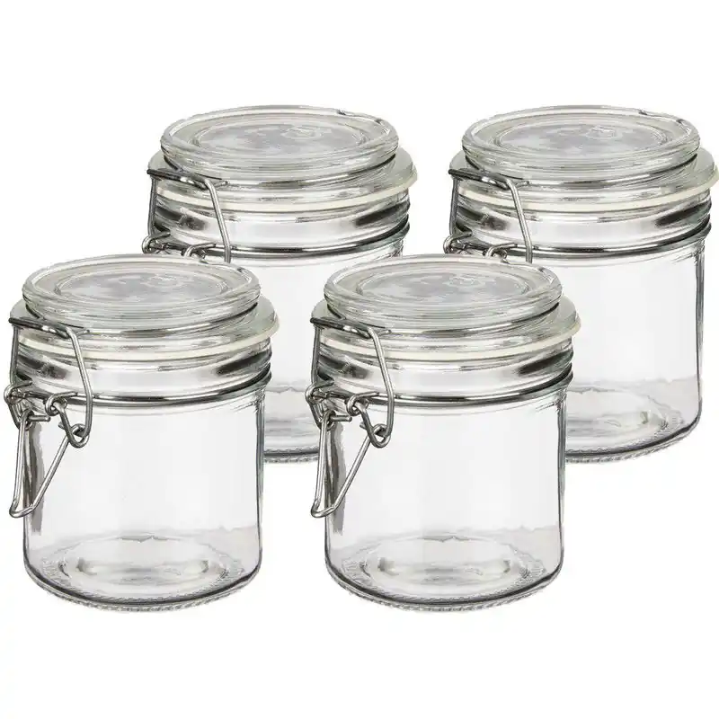 Vivalto Weckpot/inmaakpot - 4x - Tarro - 250 ml - glas - beugelsluiting - D11 x H10 cm - Weckpotten Betaalbaar