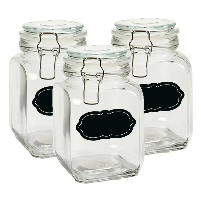 Weckpot/inmaakpot - 4x -1.2L - glas - met beugelsluiting - incl. etiketten - Weckpotten Koop Vandaag