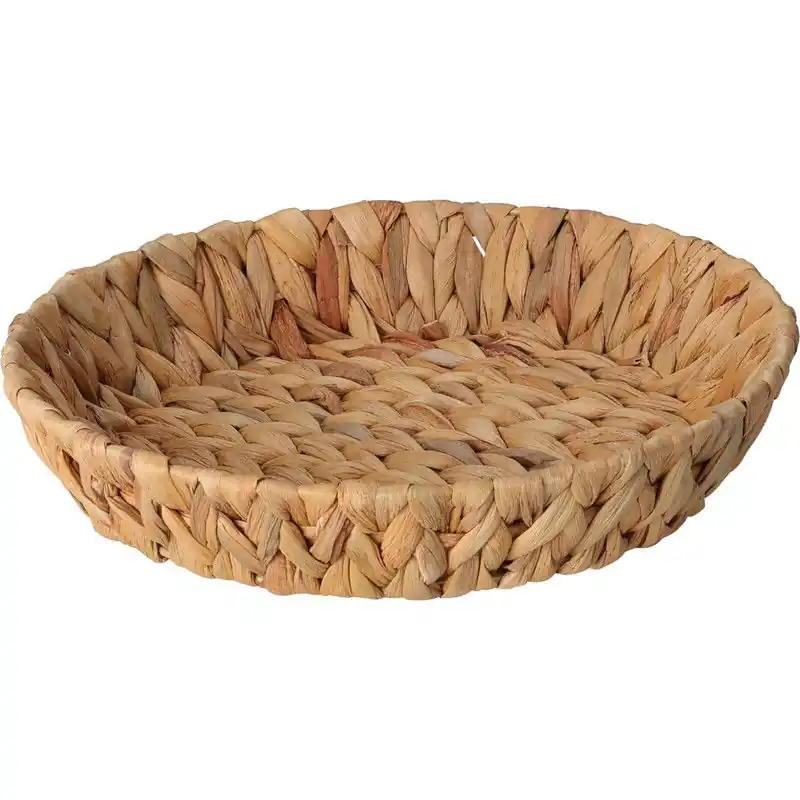 H&S Collection Broodmand - gevlochten riet - naturel - 30 x 30 x 6 cm - broodmand Handgemaakt