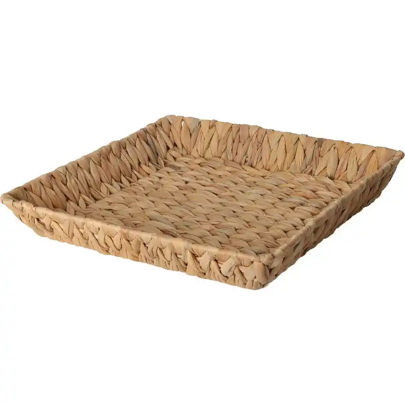 Fabrieksprijs H&S Collection Broodmand - gevlochten riet - naturel - 34 x 34 x 6 cm - broodmand