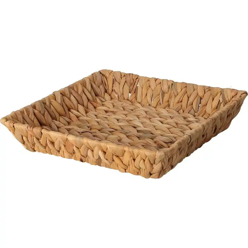 H&S Collection Broodmand - gevlochten riet - naturel - 29 x 29 x 6 cm - broodmand Dagaanbieding