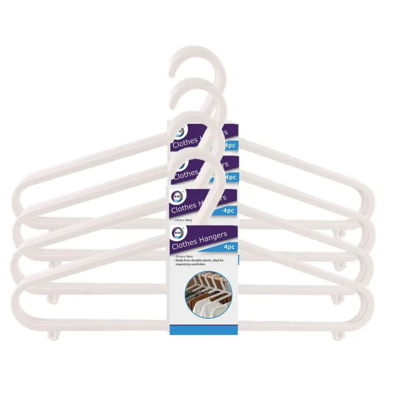 12x Plastic kledinghangers wit - Kledinghangers Exclusief