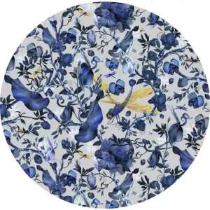Laagpolig vloerkleed Moooi Carpets Biophilla Blue Grey Rond Seizoensaanbieding