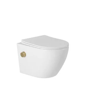 Bulkbestelling DTG Livorno douche wc met gouden bidetkraan en softclose zitting wit glans