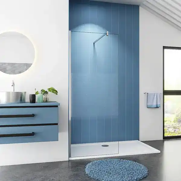 Weekendaanbieding Inloopdouche Chrysant (80x200 cm) met Douchebak Daisy Wit (140x90 cm) - 10mm Semi Gesaniteerd Glas - Chroom