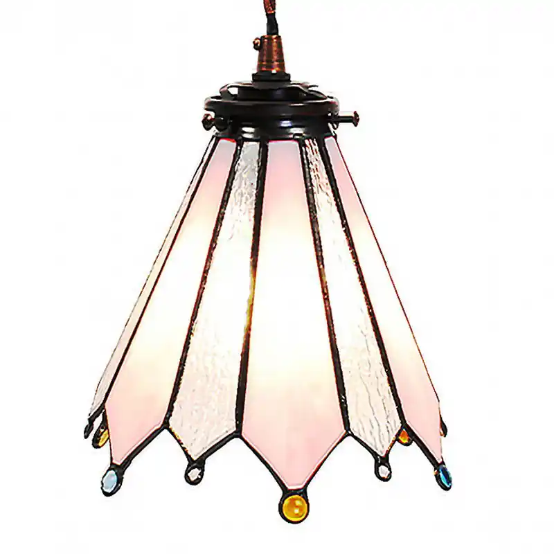 Lumilamp Hanglamp Tiffany Ø 18x90 cm Roze Glas Topkwaliteit