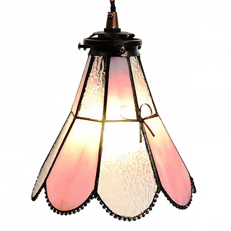 Lumilamp Hanglamp Tiffany Ø 18x90 cm Roze Glas Luxe