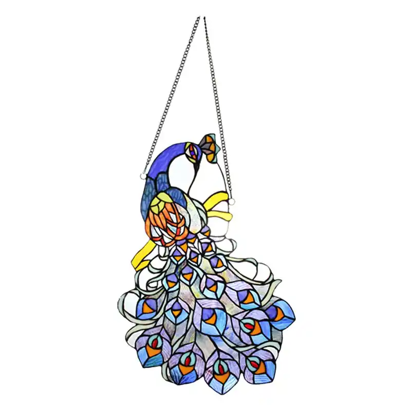 In De Mode Lumilamp Glaspaneel Tiffany Pauw 70 cm Blauw Glas