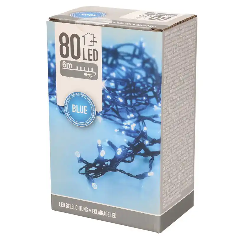 Kerstverlichting - 80 LEDs - blauw - 6m - kerstversiering - Kerstverlichting kerstboom Professioneel