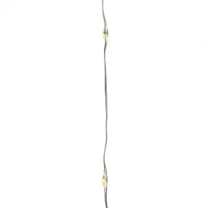 5 stuks - Micro led strengverlichting basic op batterij 95cm-20l zilver warm wit Hoge Kwaliteit