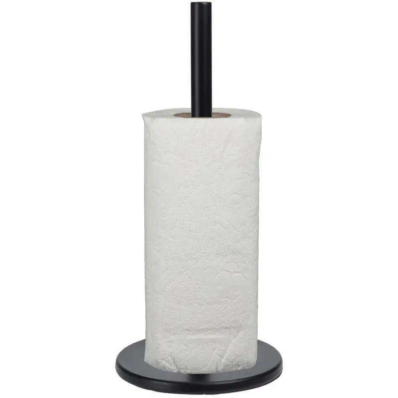 Keukenrolhouder - staand - rvs - zwart - D15 x H32 cm - Keukenrolhouders Actieprijs