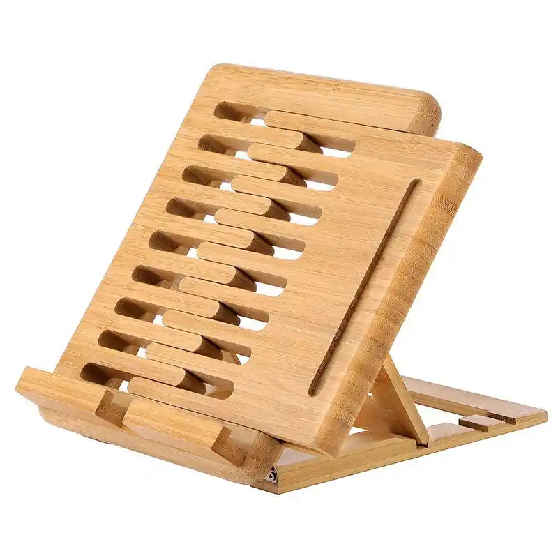Uitverkoop Decopatent® Luxe boekenstandaard van bamboe hout - Boekenhouder voor tablet - Kookboek - Koekboekstandaard in keuken - Boekensteun