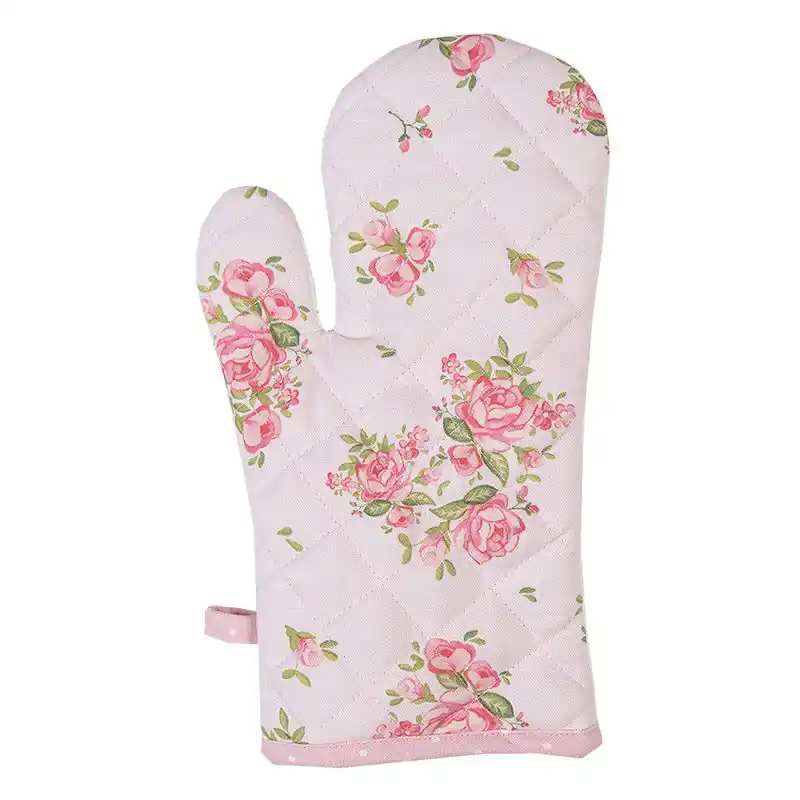 Hoge Kwaliteit Clayre & Eef Kind Ovenwant 12x21 cm Roze Katoen Rozen