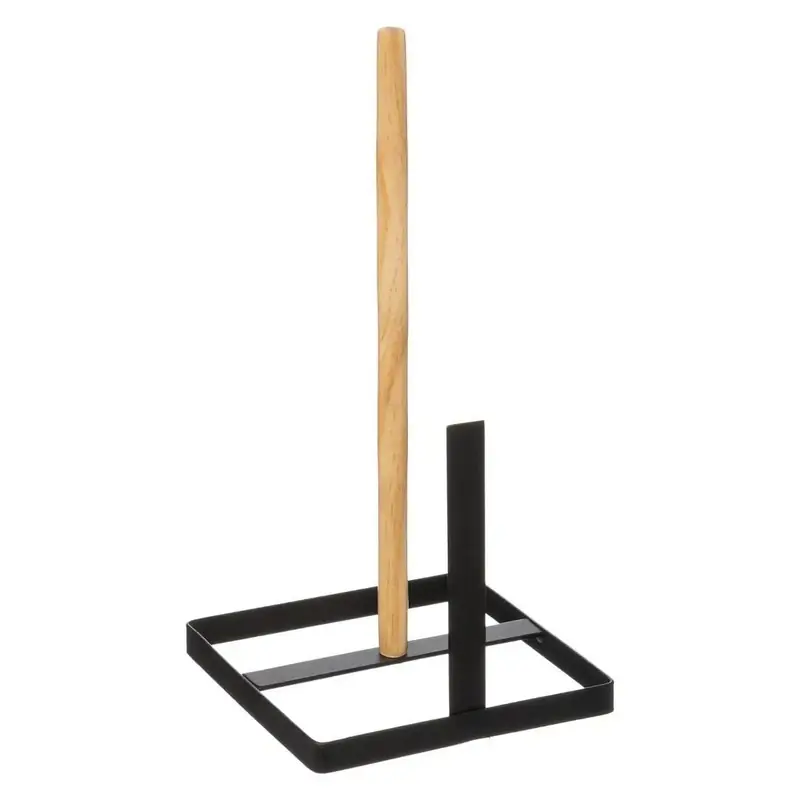 5Five Keukenrolhouder Masterplan - ijzer/hout - 15 x 30 cm - zwart - Keukenrolhouders Dagaanbieding