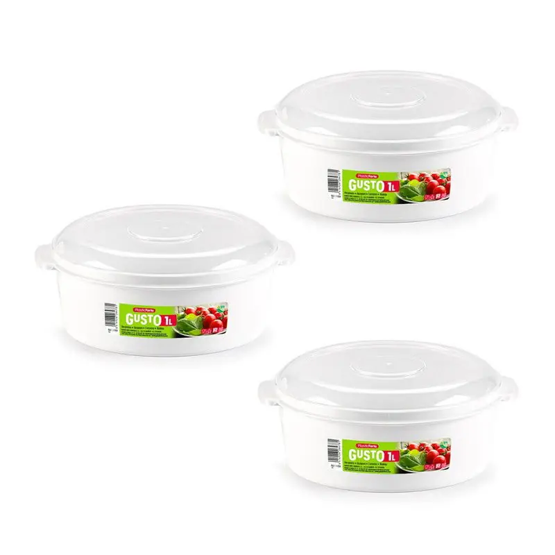 Plastic Forte Magnetronschaal - 3x - 1 liter - wit/transparant - kunststof - Magnetronbakken Koop Online