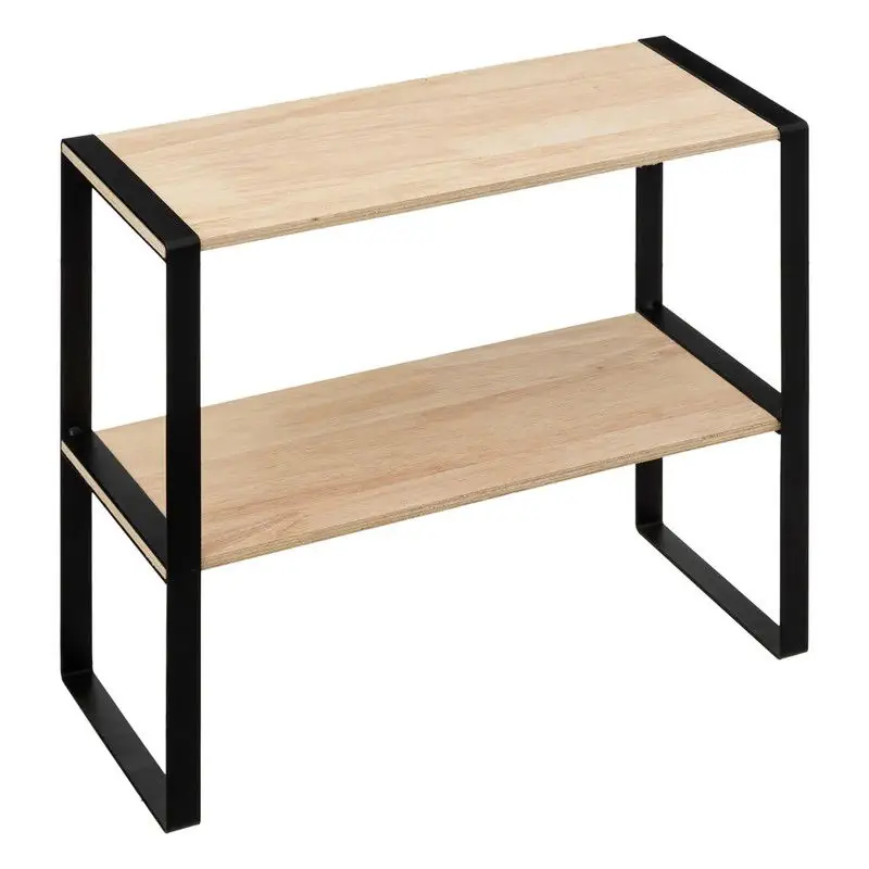 5Five Keukenrek aanrecht organiser - metaal - hout - 40 x 18 x 35 cm - Keukenkastorganizer Alleen Vandaag