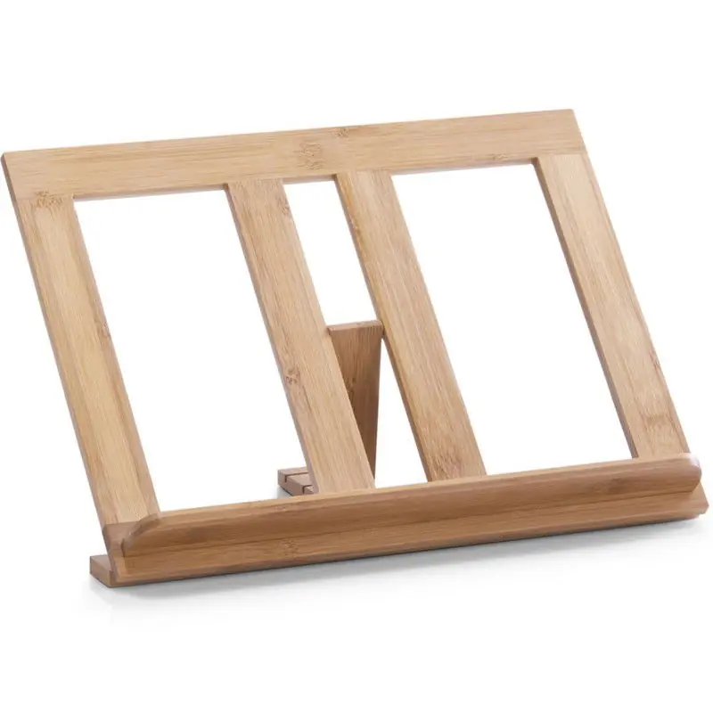 Zeller Kookboekstandaard - bamboe hout - bruin - 35x20x20 cm - Kookboekstandaarden Korting