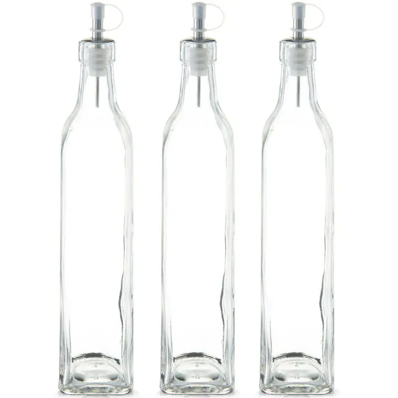 Zeller Azijnfles of Oliefles - 6x - glas - 500 ml - schenktuit - Doseerfles - Olie- en azijnstellen Dagaanbieding