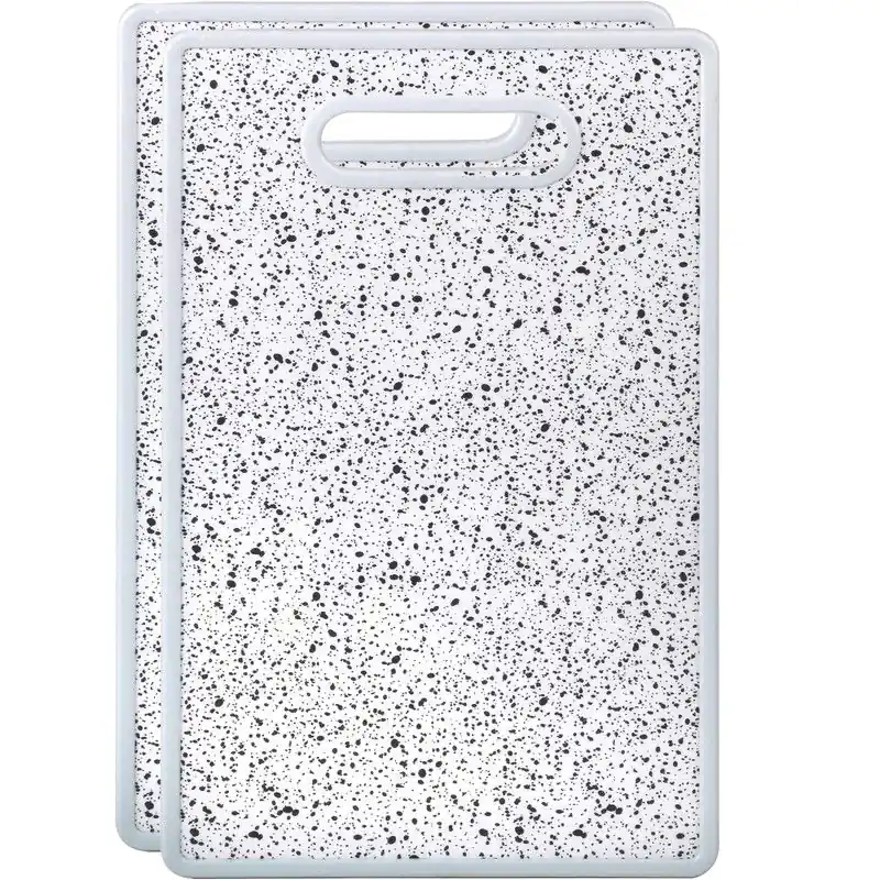 Urban Living keuken Snijplank - 2x - marmer look - wit - kunststof - 25 x 16 cm - Snijplanken Premium