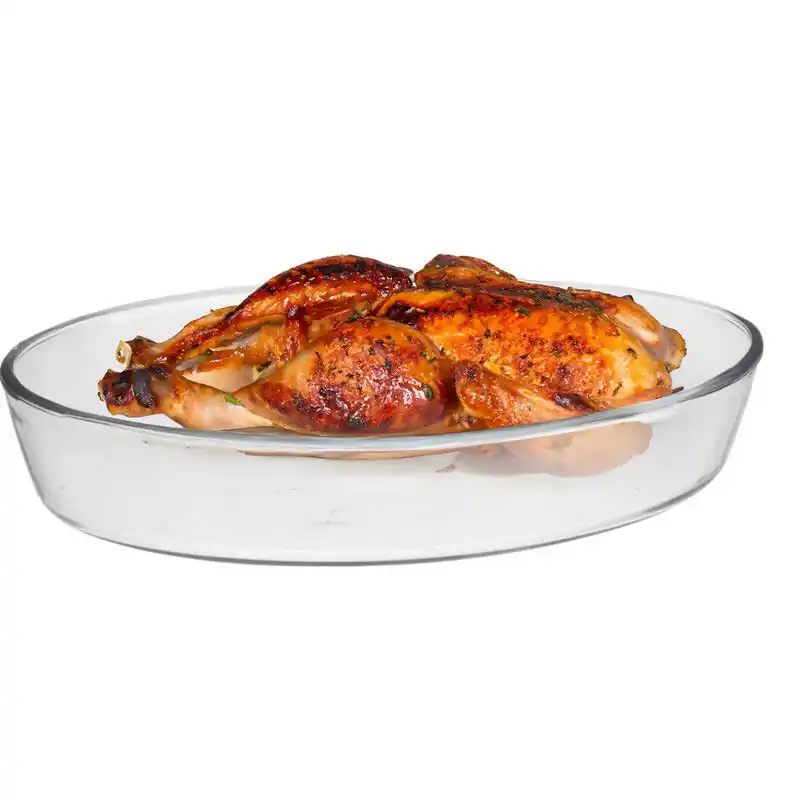 Marinex Ovenschaal van borosilicaat glas - ovaal - 4.0 Liter - 39 x 27 x 6 cm - serveerschaal - Ovenschalen Garantie Inbegrepen