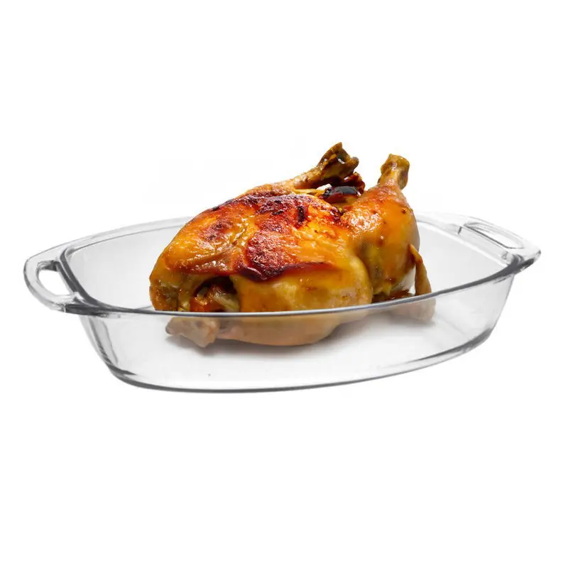 Marinex Ovenschaal van borosilicaat glas - ovaal - 4.2 Liter - 40 x 27 x 7 cm - serveerschaal - Ovenschalen Laatste Kans