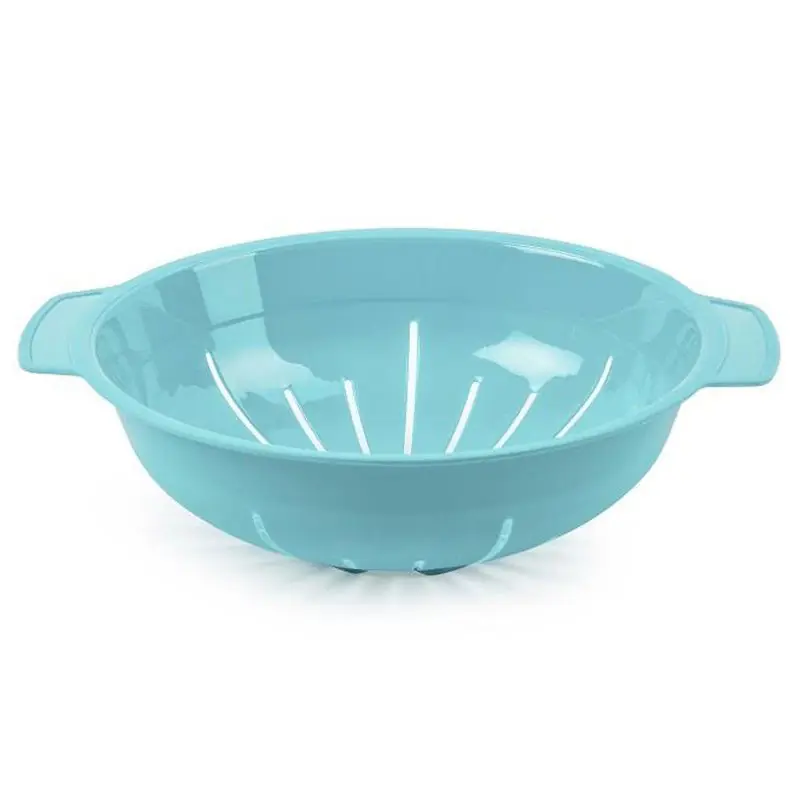 Actieprijs Plasticforte Keuken vergiet/zeef - kunststof - 25 cm - blauw - Vergieten
